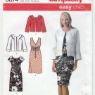 Women's Dress and Jacket, Easy Chic Sewing Pattern, Misses Size 8-10-12-14-16 UNCUT Simplicity 3874