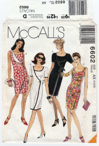 Women's Semi-fitted Dress Sewing Pattern Misses' Size 4-6-8 UNCUT McCall's 6602