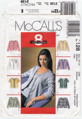 Women's Top and Cardigan Sewing Pattern Size Medium 12 14 UNCUT McCall's 2128