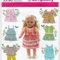 Doll Clothes Sewing Pattern Dress, Skirt, and Shirt for 18'' Dolls UNCUT Simplicity 2296