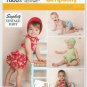 Baby Romper, Bikini, Panties, Bonnet Sewing Pattern Size Newborn - 18 Months UNCUT Simplicity 1600