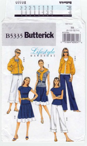 Women's Jacket, Top, Skirt and Pants Sewing Pattern Size 8 10 12 14 UNCUT Butterick B5335 5335