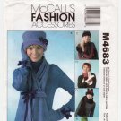 Women's Hats, Scarves and Mittens Sewing Pattern Size Small - Large UNCUT McCall's M4683 4683