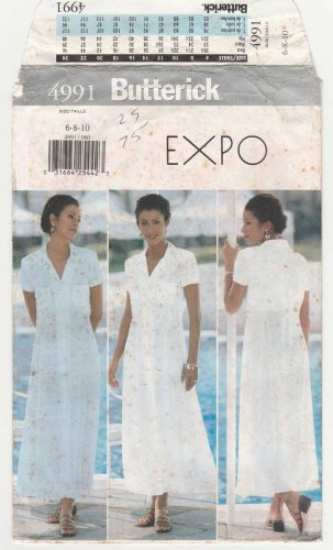 Women's Dress Sewing Pattern Misses' Size 6-8-10 UNCUT Butterick 4991