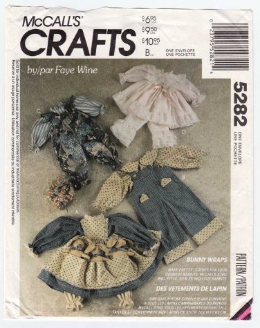 Doll Clothes for Bunny Rabbit by Faye Wine Sewing Pattern UNCUT McCall's 5282