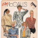 Women's Button Up Shirt Sewing Pattern, Long Sleeves, Misses Size Small 10, 12 UNCUT McCall's 2896