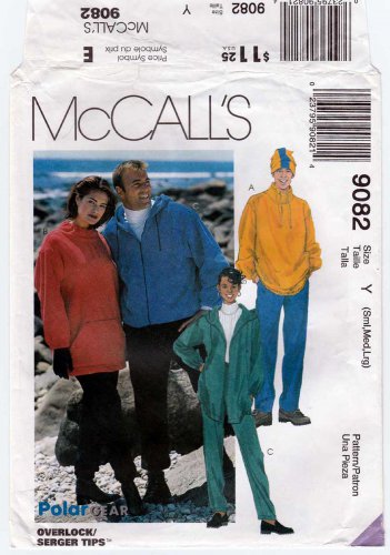 Women / Men Jacket with Hood, Top, Pants, Hat Sewing Pattern Size Small - Large Uncut McCall's 9082