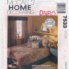 Bedroom Decor, Daybed Cover, Dust Ruffle, Pillow Shams Sewing Pattern UNCUT McCall's 7533