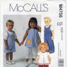 Toddlers Tops, Pants, Jumpsuit in 2 Lengths Sewing Pattern Size 1, 2, 3, 4 UNCUT McCall's M4756 4756