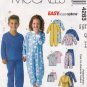 Children's Robe, Sleeper, Pajamas Sewing Pattern Size 4-5-6 UNCUT McCall's M4283 4283