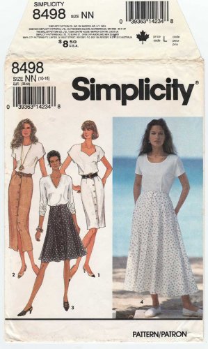 Women's Slim or Flared Skirt Sewing Pattern Misses' Size 10-12-14-16 UNCUT Simplicity 8498
