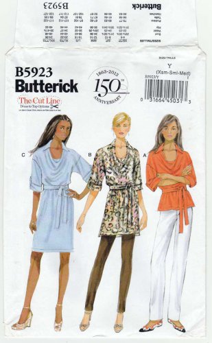 Women's Top, Tunic, Dress, Belt Sewing Pattern Misses Size 4 6 8 10 12 14 UNCUT Butterick B5923 6923