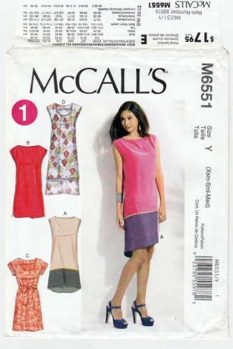 Women's Dresses and Belt Sewing Pattern Misses' Size 4-6-8-10-12-14 UNCUT McCall's M6551 6551