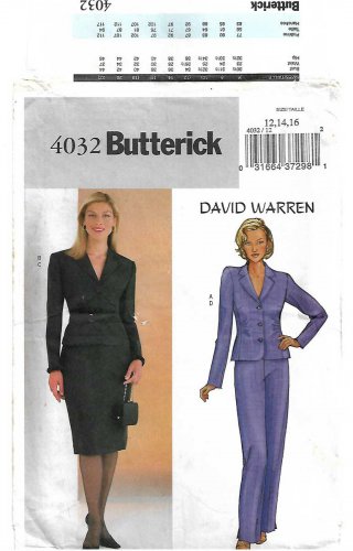Women's Jacket, Skirt, Pants Sewing Pattern Misses' Size 12-14-16 UNCUT Butterick 4032