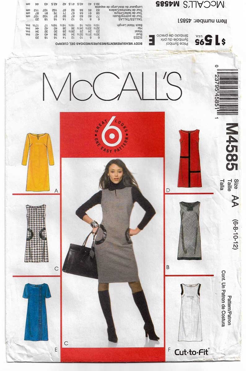 Women's Dress and Jumper Sewing Pattern Misses Size 6-8-10-12 UNCUT ...