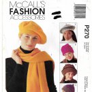 Hats, Scarves, Tote and Roll-up Blanket Sewing Pattern UNCUT McCall's P270 9551