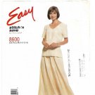 Women's Top and Skirt Sewing Pattern Misses' Size 8-10-12-14 UNCUT McCall's 8600