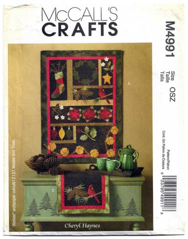 Quilt, Wall Hanging and Table Runner Sewing Pattern UNCUT McCall's M4991 4991