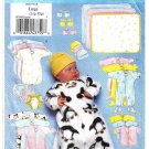 Baby Bunting, Jumpsuit, Shirt, Diaper Cover, Blanket, Hat, Bib, Booties, Size L-XL Butterick B5583