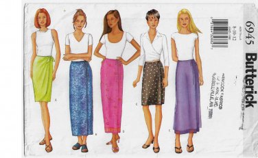 Women's Mock Wrap Skirt Sewing Pattern Misses' Size 8-10-12 UNCUT Butterick 6945