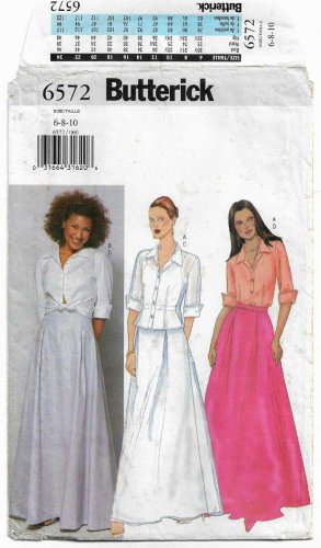 Women's Shirt and Skirt Sewing Pattern Misses' / Misses' Petite Size 6-8-10 UNCUT Butterick 6572