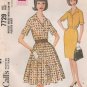 Women's 1960's Dress Sewing Pattern, with Slim or Pleated Skirt, Misses Size 16 UNCUT McCall's 7729