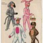 Child's Animal Costumes Dog Cat Rabbit Tiger Sewing Pattern Size 4 Vintage 1970's Simplicity 9050