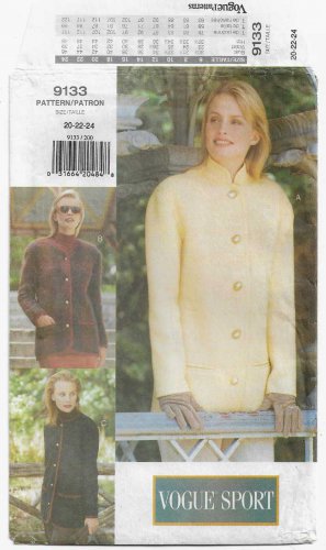 Women's Jacket Sewing Pattern Size 20-22-24 UNCUT Vogue 9133