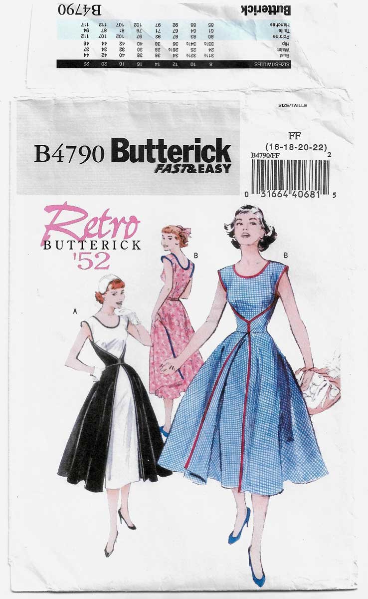 1950's Style Women's Wrap Dress Sewing Pattern Size 16-18-20-22 UNCUT ...