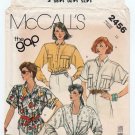 Women's Shirt Sewing Pattern, Button Front, Flap Pockets, Shaped Hem, Size 16 UNCUT McCall's 2456