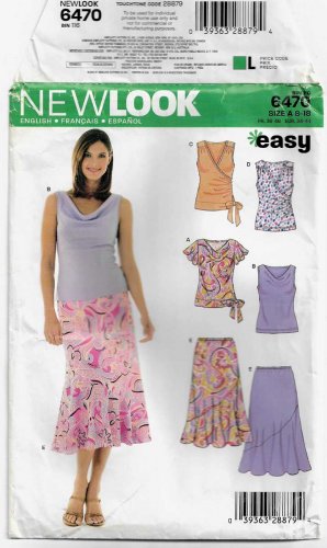 Women's Skirt and Knit Tops Sewing Pattern Size 8-10-12-14-16-18 UNCUT New Look 6470