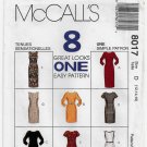 Women's Fitted Dress Sewing Pattern, 8 Variations, Misses' Size 12-14-16 UNCUT McCall's 8017