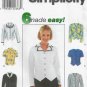 Women's Button Front Blouse Pattern, Misses/ Petite Size 20-22-24 Uncut 6 Made Easy Simplicity 8468