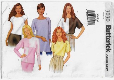 Women's Pullover Top Sewing Pattern Misses' / Miss Petite Size 6-8-10-12-14 UNCUT Butterick 3030