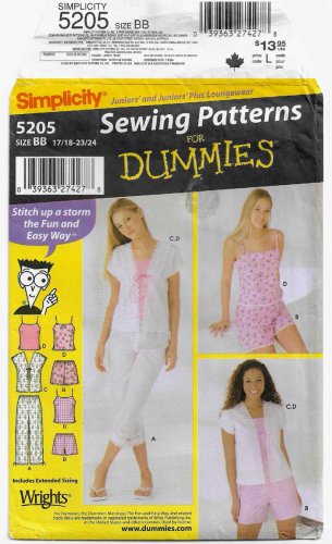 Cropped Pants, Shorts, Camisole, Top Sewing Pattern Junior Size 17/18 - 23/24 UNCUT Simplicity 5205