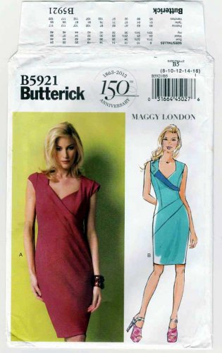 Women's Maggy London Dress Sewing Pattern, Misses' Size 8-10-12-14-16 UNCUT Butterick B5921 5921