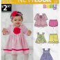 Baby Girl Dress, Top, Diaper Cover, Pants Sewing Pattern Size NB - Large UNCUT New Look 6253