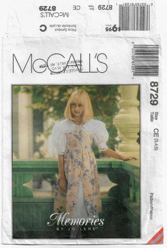 Girl's Dress and Petticoat Sewing Pattern Child Size 3-4-5 Memories By Jo Lene UNCUT McCall's 8729