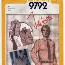 Men's Shirt, Jacket, Ascot, Tie, Sewing Pattern, Chest 40" Neckband 15 1/2" UNCUT Simplicity 9792