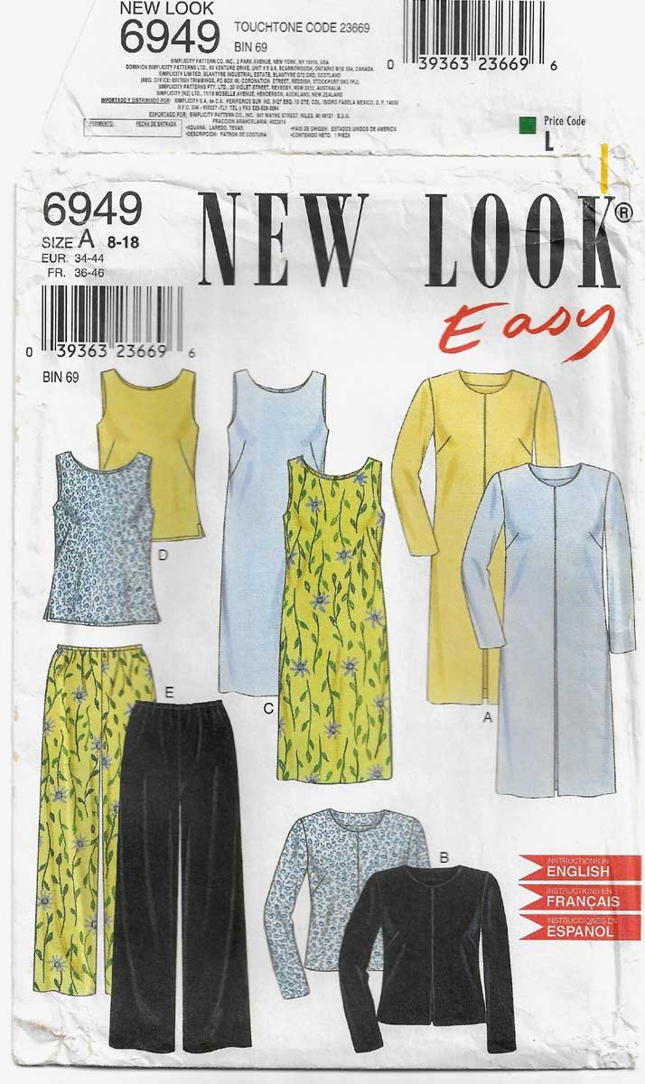 Women's Dress, Top and Pants Sewing Pattern Size 8-10-12-14-16-18 UNCUT ...