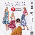 Women's Flared 2-Hour Skirt Sewing Pattern Misses' Size 6-8-10-12 UNCUT McCall's M4875 4875