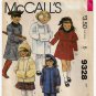 Girl's Coat, Jacket, Cape, Pants and Muff Sewing Pattern Child Size 6 UNCUT McCall's 9328