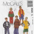 Boy's Jacket, Vest, Top, Pants and Shorts Sewing Pattern Size 7-16, Medium - XL UNCUT McCall's 8520