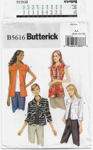 Women's Jackets Sewing Pattern Misses' Size 6-8-10-12 UNCUT Butterick B5616 5616