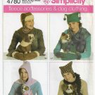 Women's and Dog Coat, Hood, Scarf, Hat, Mittens Sewing Pattern Size XS-S-M UNCUT Simplicity 4780