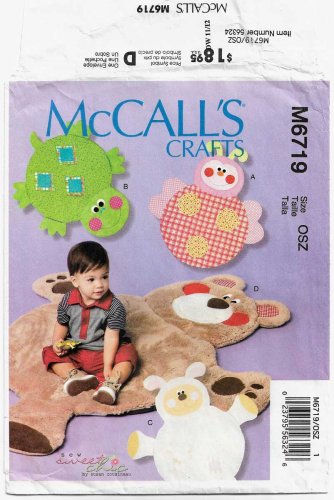 Toddler Play Mats Sewing Pattern, Ladybug, Turtle, Lamb, Bear Shapes UNCUT McCall's M6719 6719