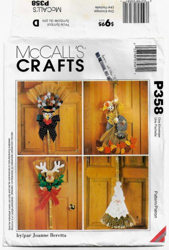 Broom Dolls Holiday Decor Sewing Pattern UNCUT McCall's P358 / 8950