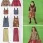 Girl's Jumper, Vest, Jacket and Cropped Pants Sewing Pattern Size 3-4-5-6 UNCUT Simplicity 2484