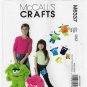 Monster Backpack, Tissue and Crayon Cases, Plush Stuffed Toys Pattern UNCUT McCall's M6337 6337