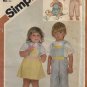 Toddlers Overalls, Sundress, Jumper Sewing Pattern Size 3 UNCUT Simplicity 6311